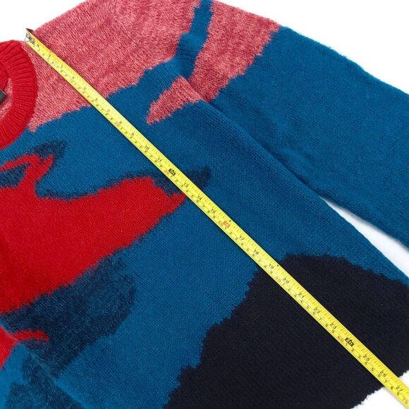 NEW Paul Smith Kid Mohair Harry Sweater Blue Jacquard Contemporary Swirl Large - Picture 5 of 8